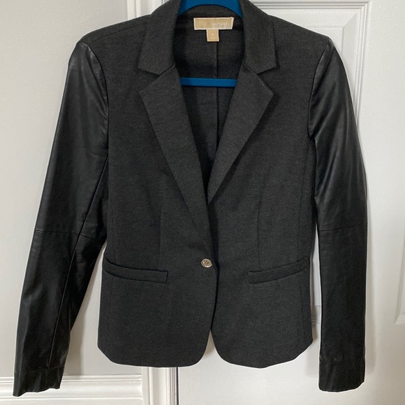 Michael Michael Kors blazer with faux leather sleeves - Picture 1 of 4